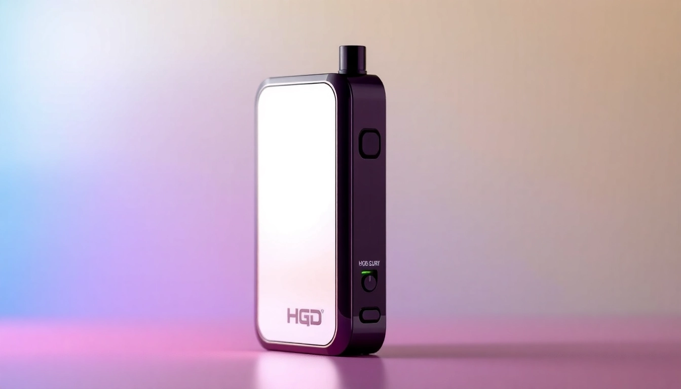 Purchase the stylish HQD Surv kaufen vape, showcasing its unique design and flavor options in a vibrant setting.