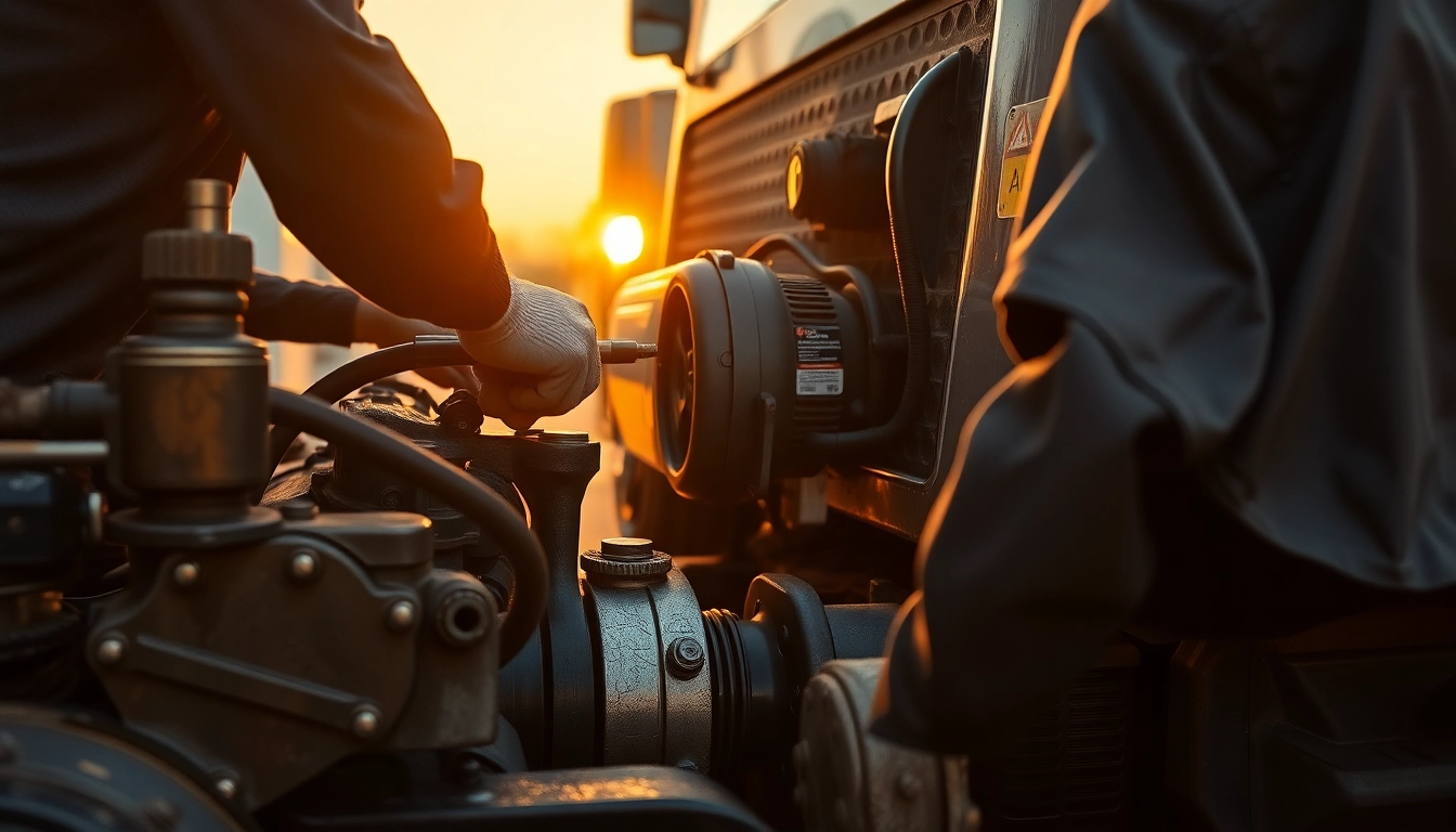 Providing emergency roadside diesel engine repair near me with skilled mechanics at work.