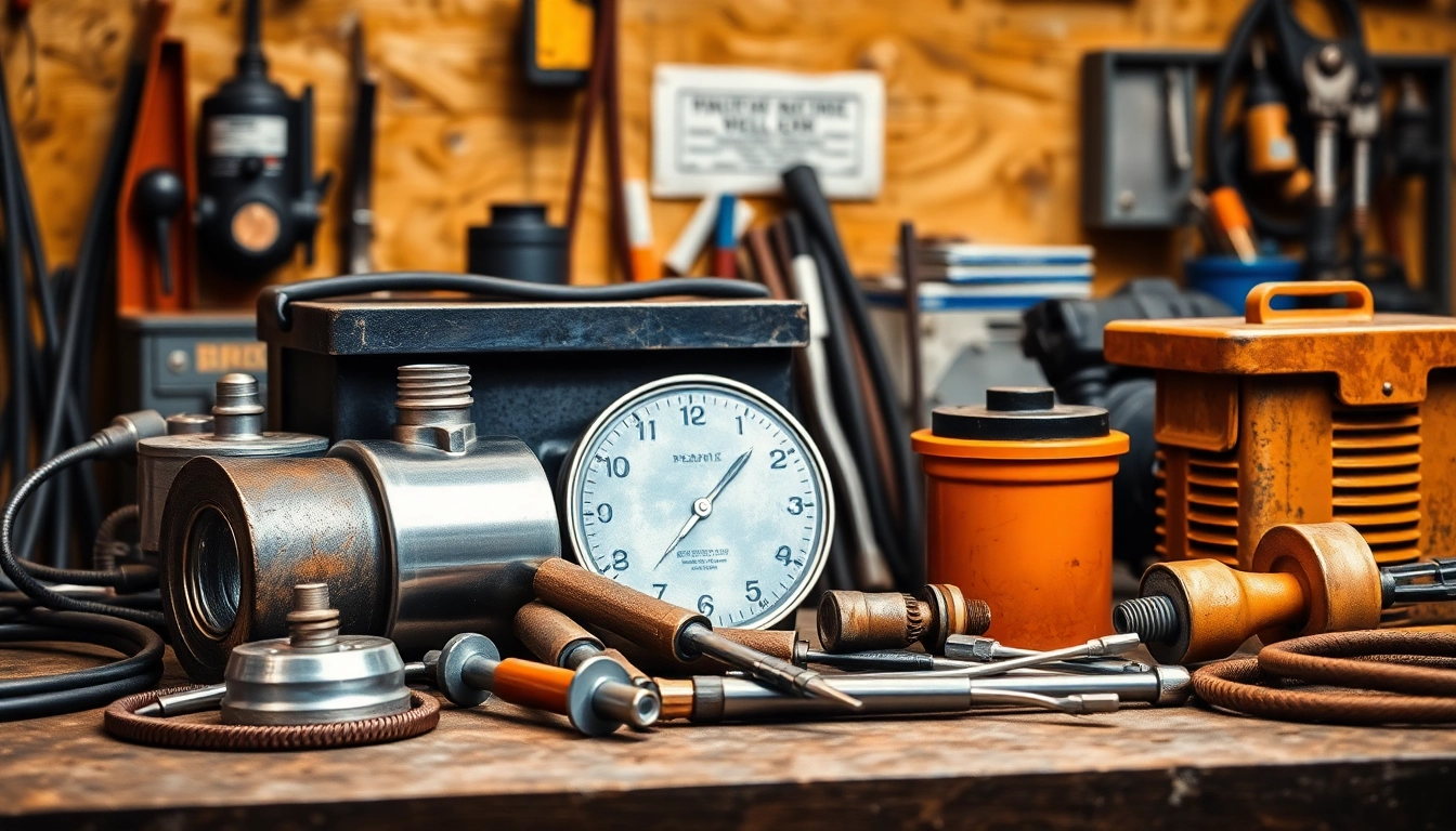 Showcase welding supplies including helmets and tools arranged on a workbench for effective visibility.