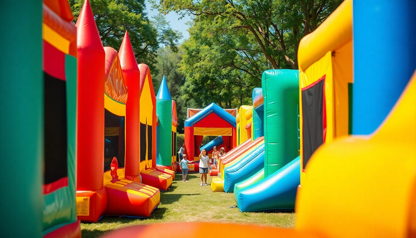 Engage in fun with bounce house rental near me featuring colorful inflatables for parties.