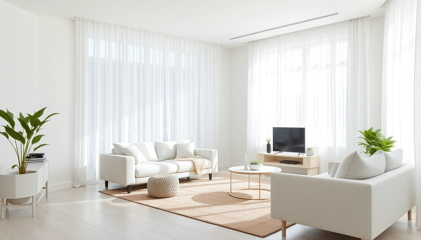 Efficient bond cleaning Logan service, showcasing a pristine living area with natural light and minimalistic decor.