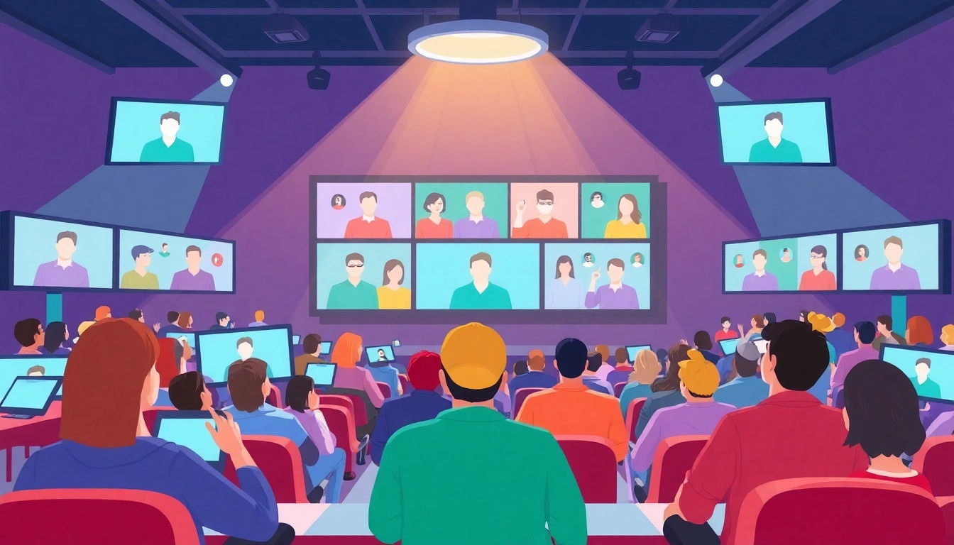 Engage a diverse audience using the Virtual Audience System for live interactions and feedback.