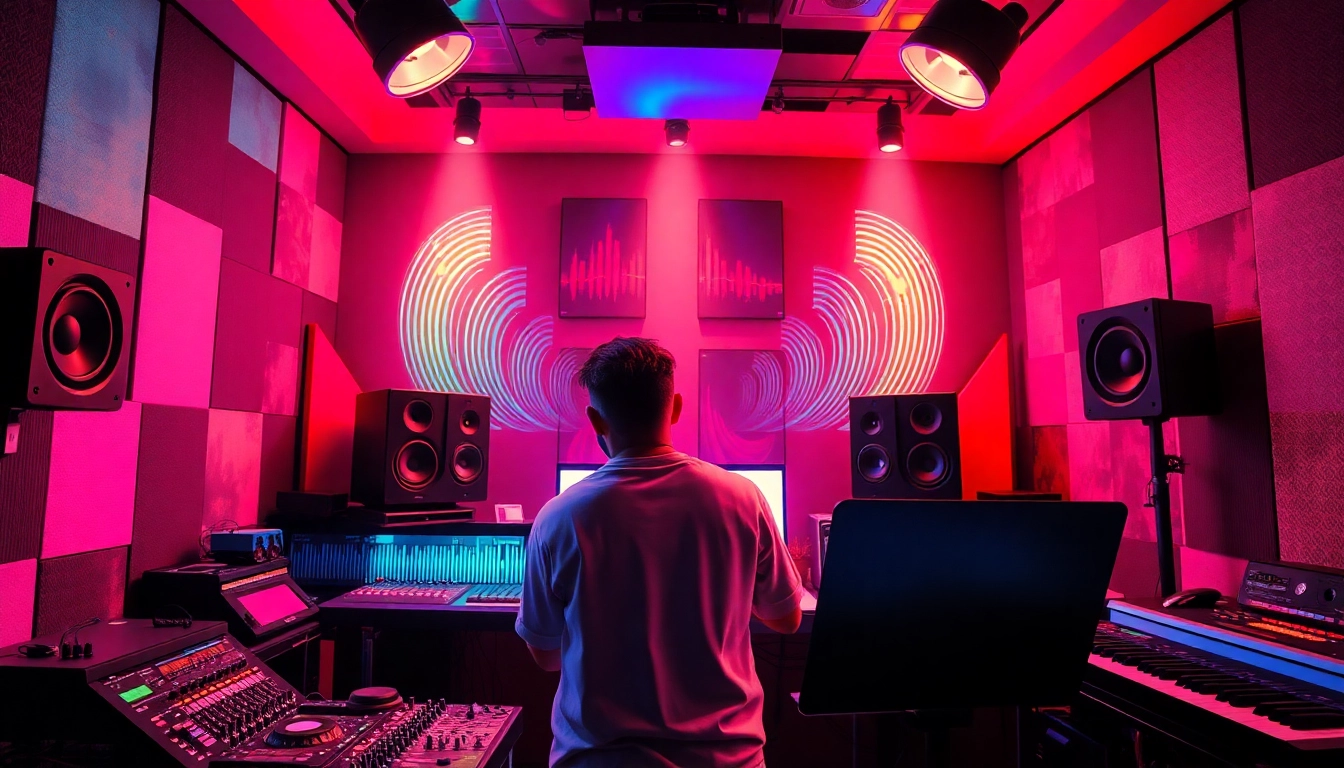 Capturing Streaming Success, a music artist thrives in a vibrant recording studio atmosphere.