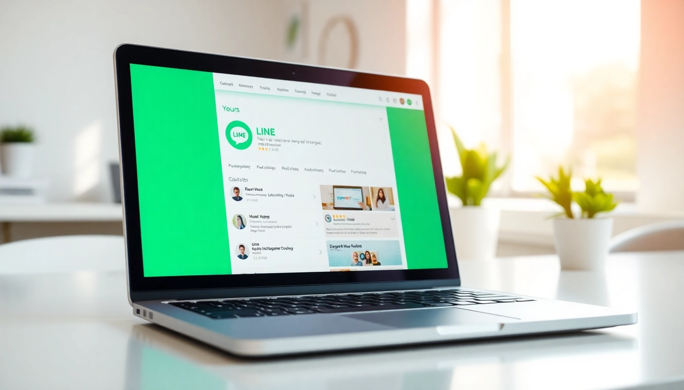 Download line電腦版下載 on a sleek laptop showcasing the user-friendly interface of the app.