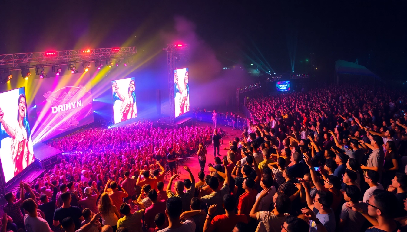 Join the excitement of 汽水音乐海外 artists performing at a vibrant outdoor concert.