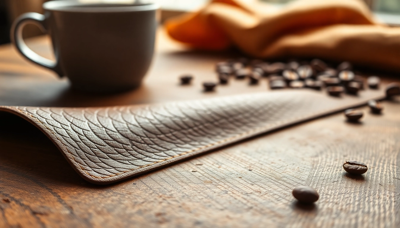 Showcase the luxurious texture and color of Coffee leather in a natural setting.