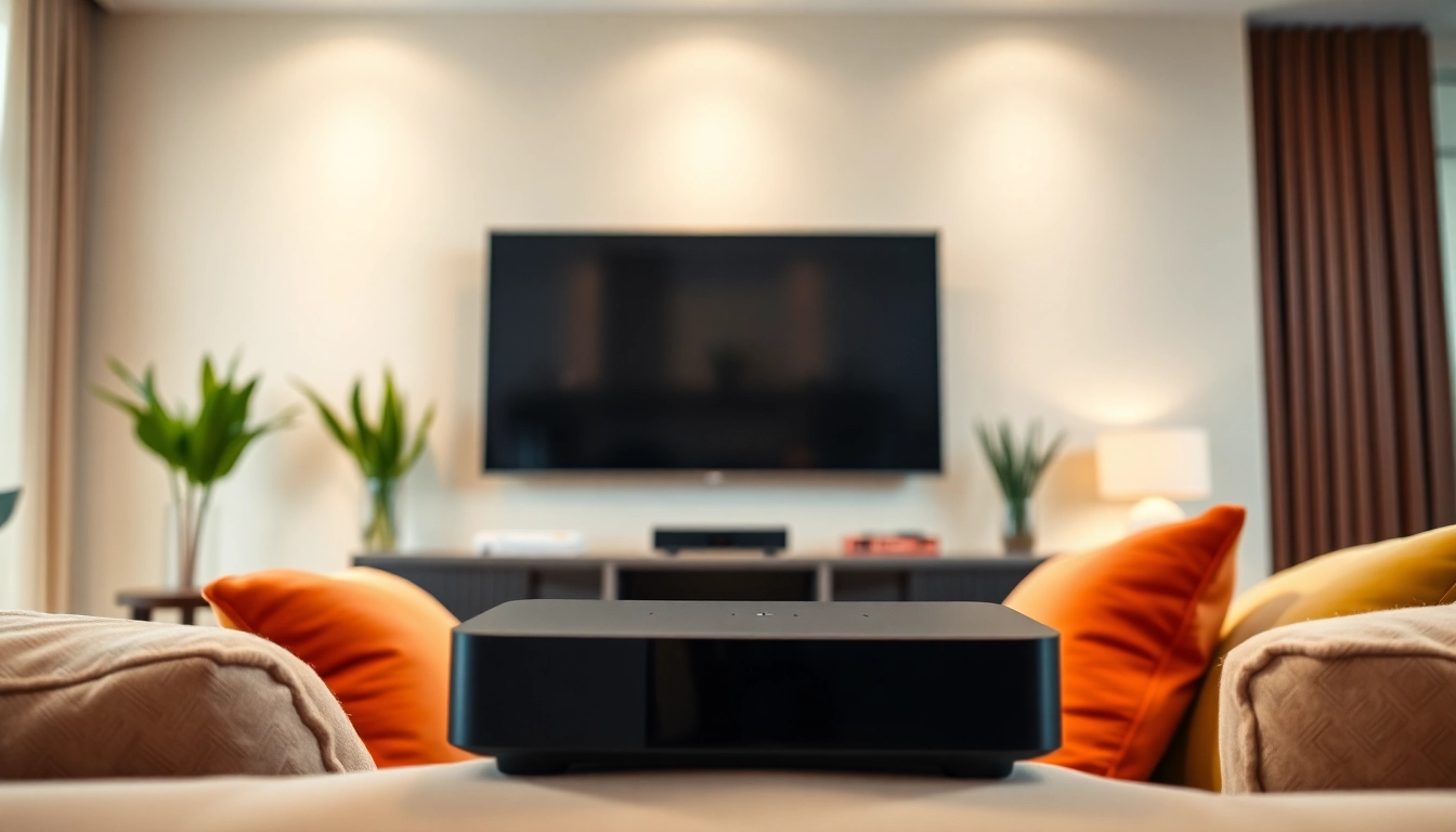 Showcasing superbox tv setup in a stylish living room with modern decor.