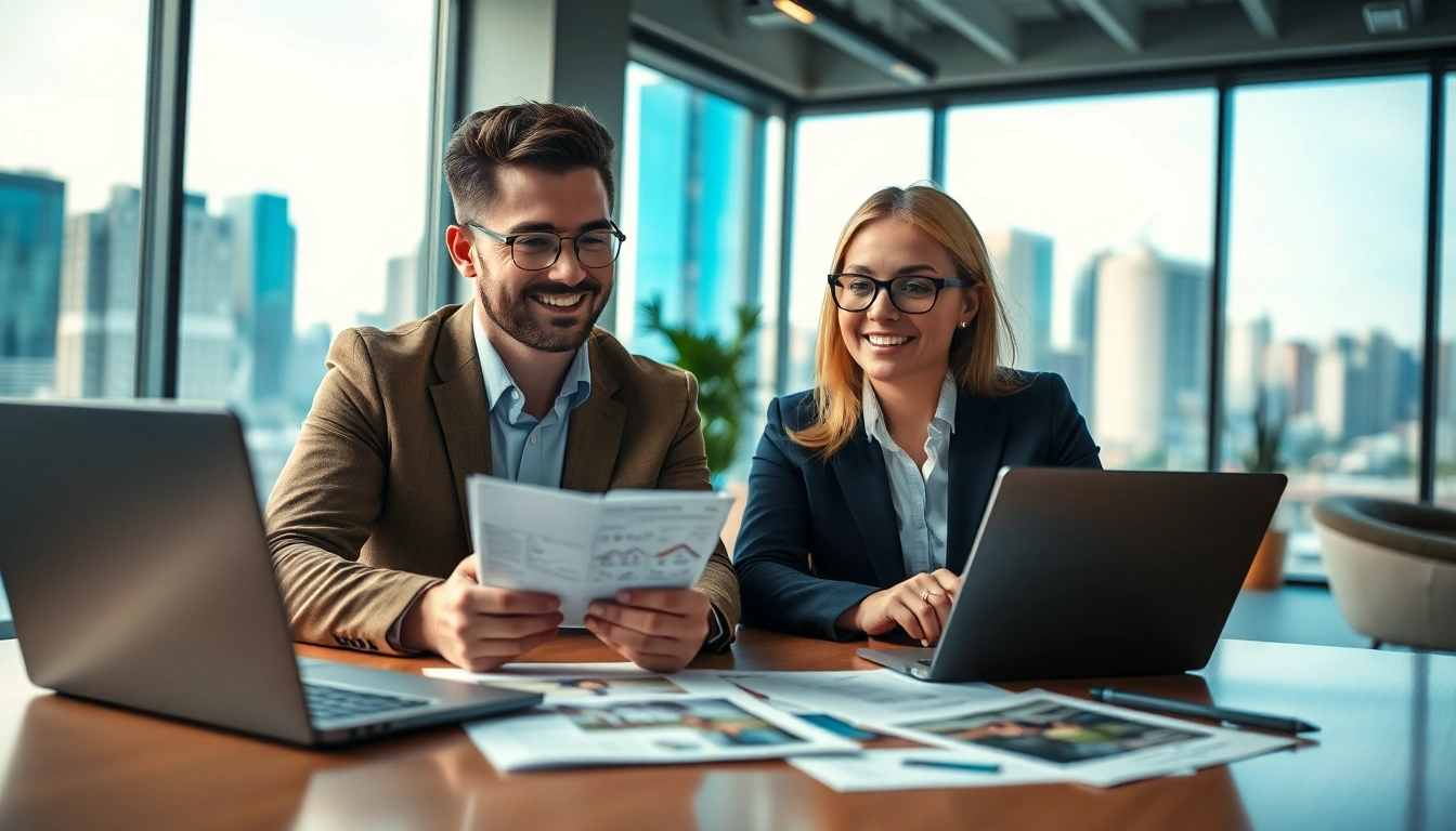 Engage with expert guidance to buy a property in a modern office environment.