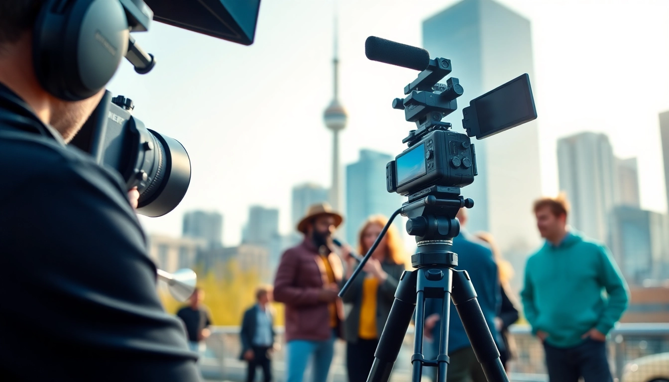Creating impactful Creative Video Shoots Toronto with professional videographer in urban setting.