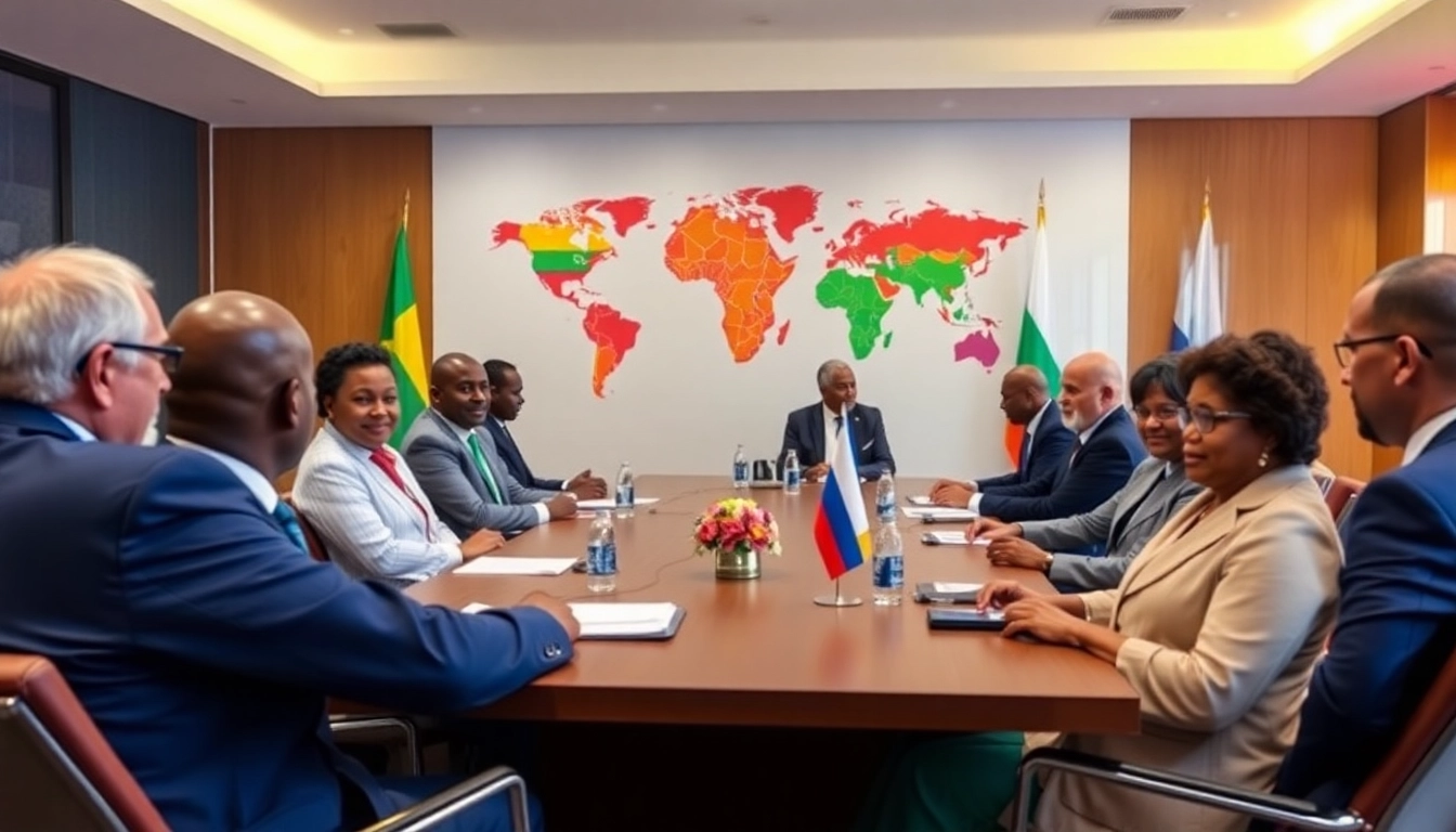 Showcasing discussions on Russian influence in Africa through diplomatic exchanges.