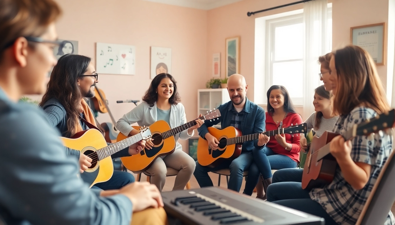 Enhance wellness through Musiktherapie, where a therapist engages with clients using music.