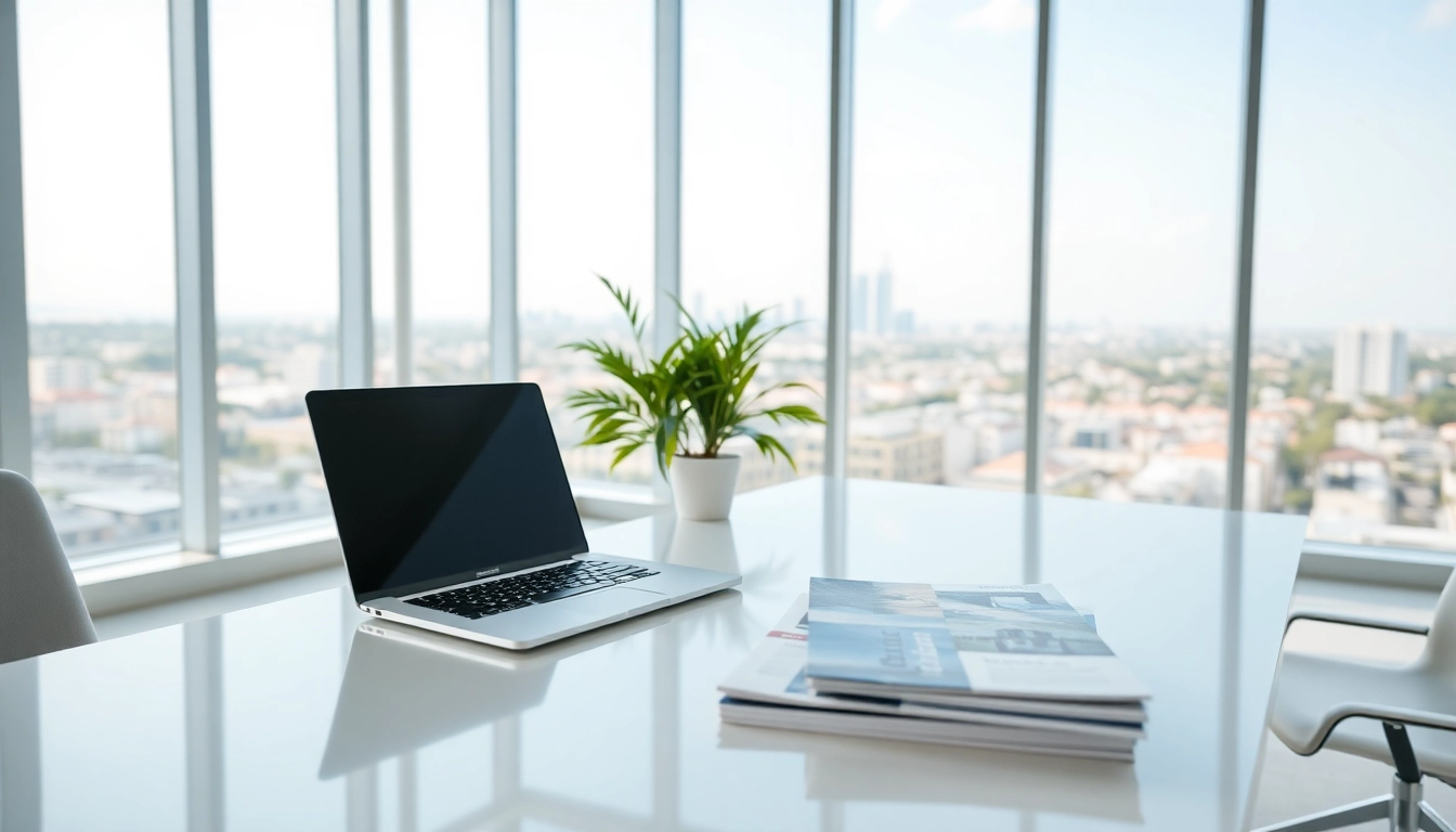 Showcasing effective villa management in a professional office environment.