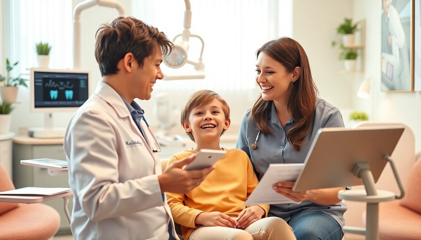 Consultation with an edmonton orthodontist in a modern clinic, emphasizing a friendly atmosphere.