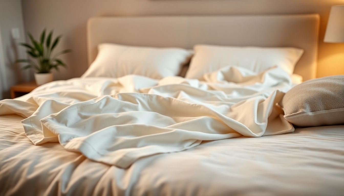 Cozy bamboo pajamas displayed invitingly on a well-made bed, showcasing their softness and style.