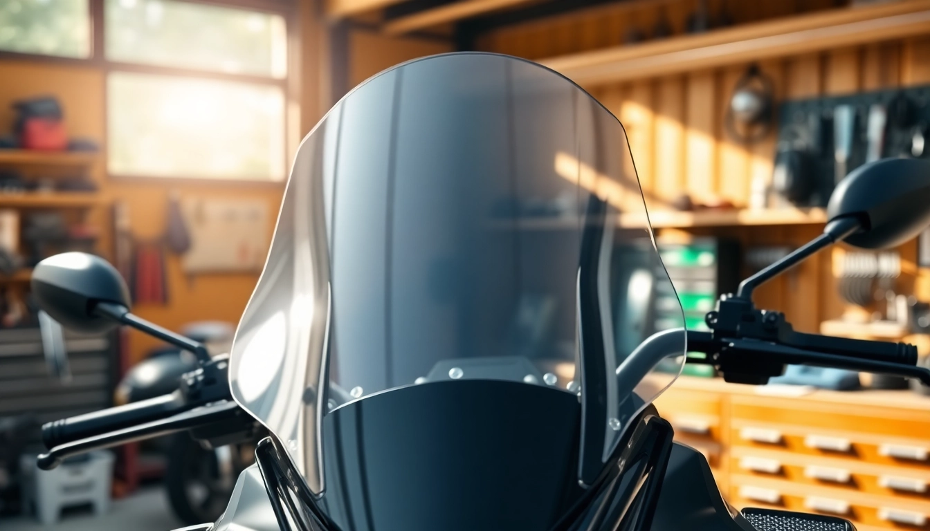 Showcase of motorcycle windscreens featuring a sleek design and premium optics