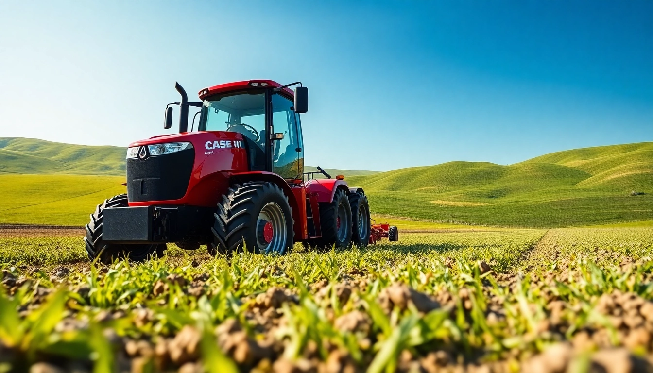 Case-ih Tractor in action fielding for better agriculture.