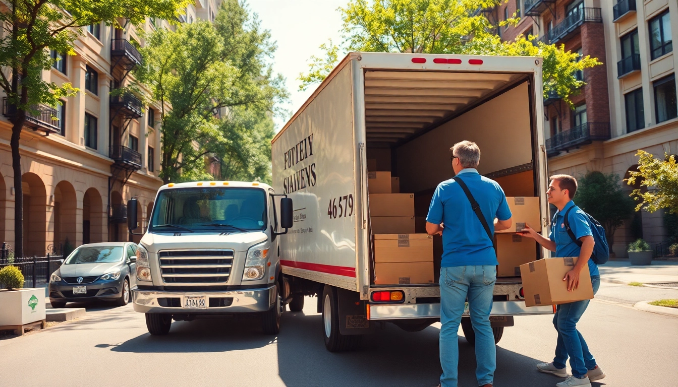 Efficient moving solutions by https://bennettsmoving.com/ in a vibrant urban setting.