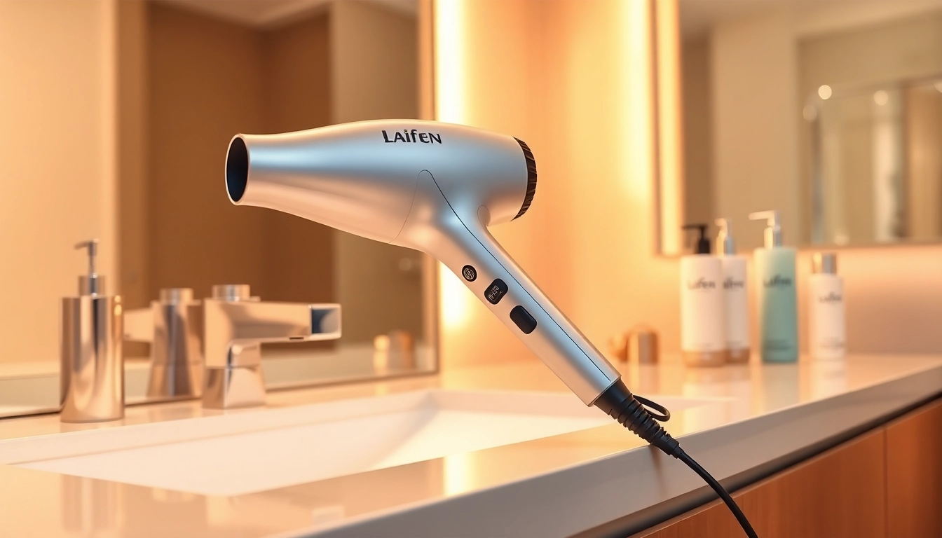 Experience the elegance and performance of Laifen hair dryer Canada on a stylish countertop.