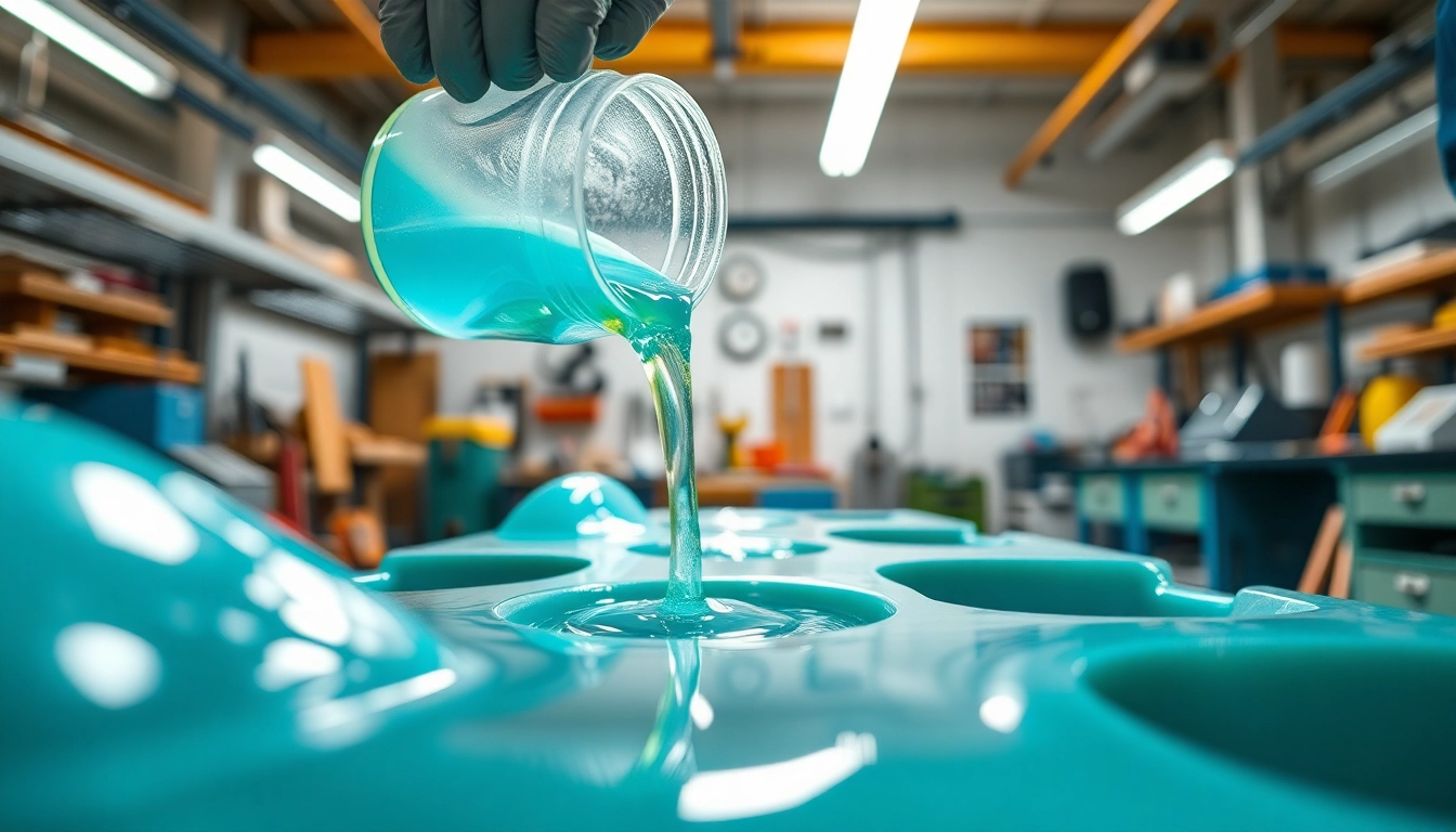 Applying infusion resins in a workshop to demonstrate precision and clarity in composite manufacturing.