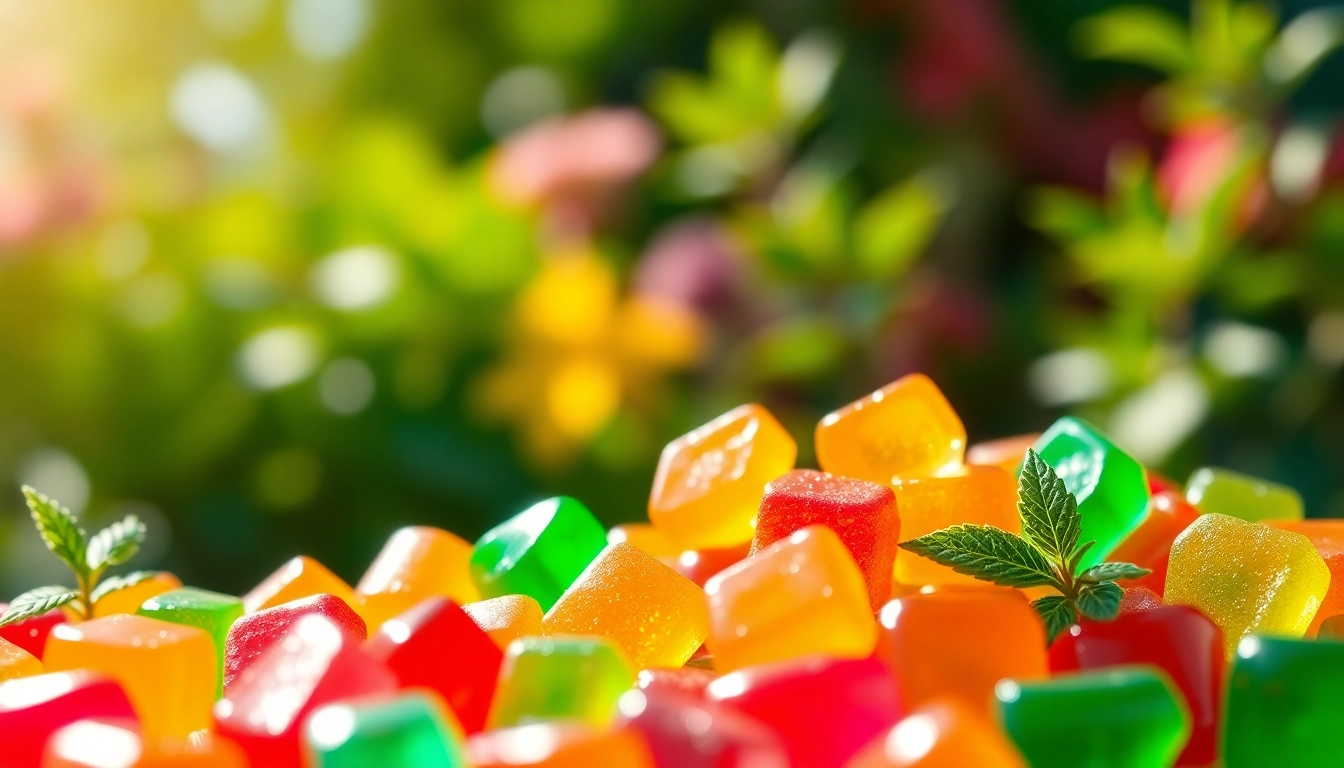 Explore a variety of colorful THC gummies online showcasing their enticing textures and flavors.