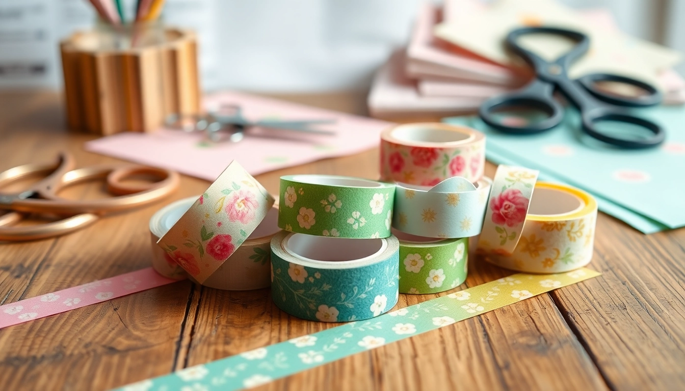 Enhance your crafts with custom washi tape rolls, featuring vibrant colors and intricate designs.