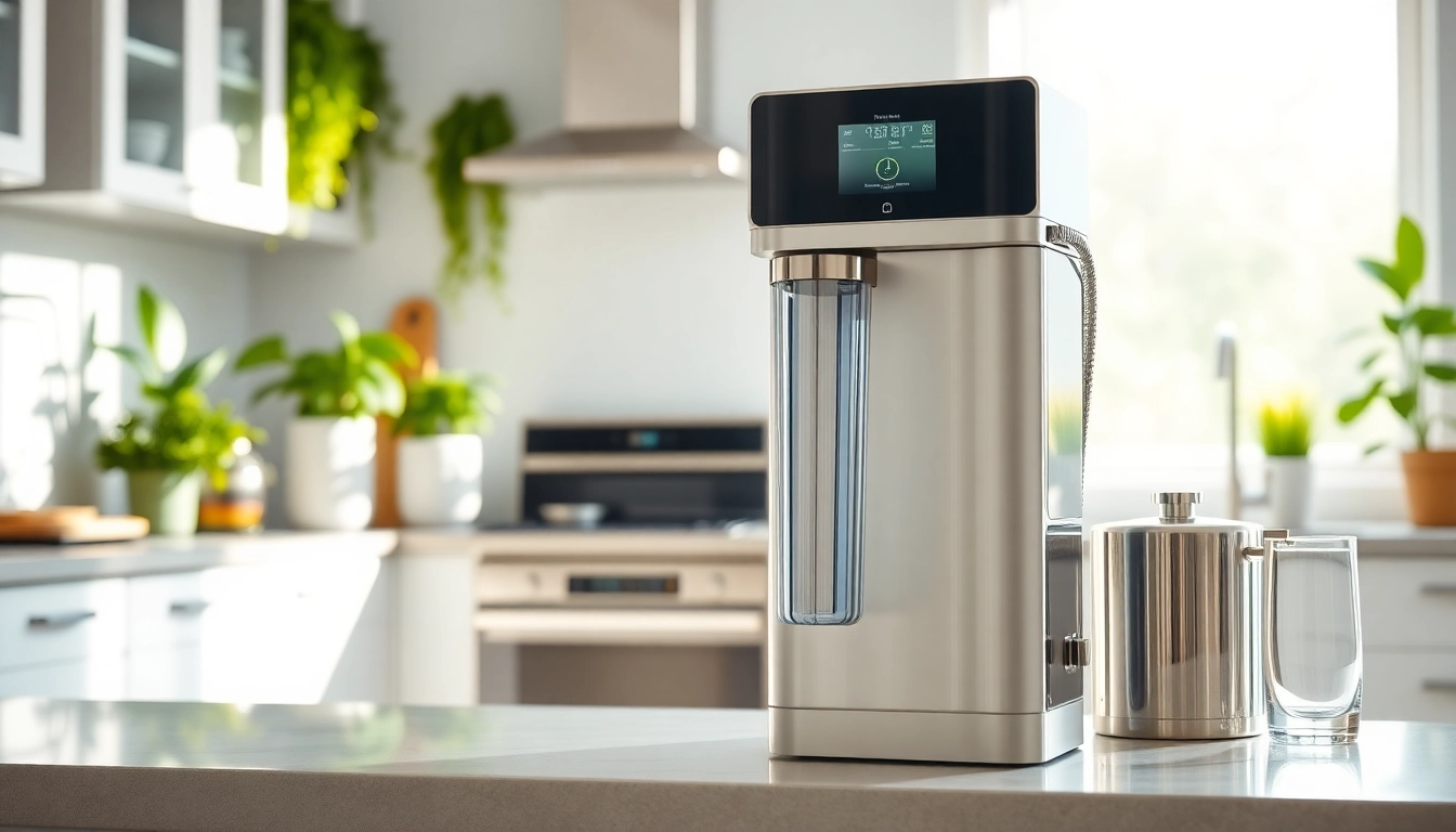 Showing the Best Reverse Osmosis water filtration system in a modern kitchen setting with minimalistic design.