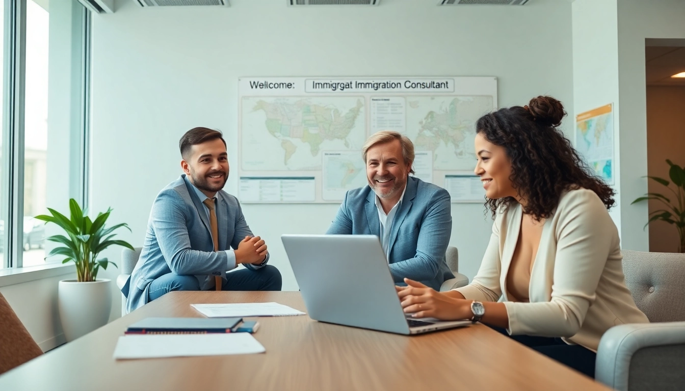 Guide clients through immigration services barrie in a professional office environment.
