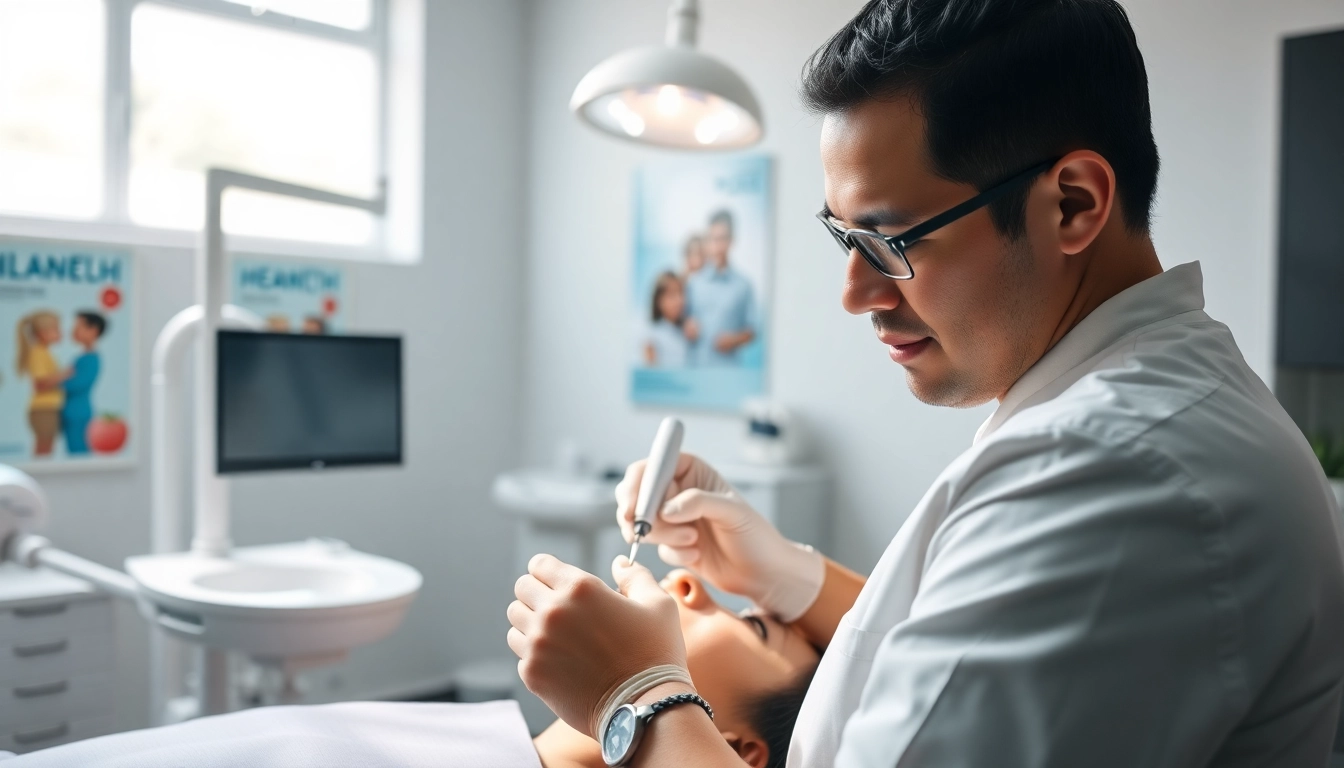 Dental fillings and restorative work being done in a modern dental office.