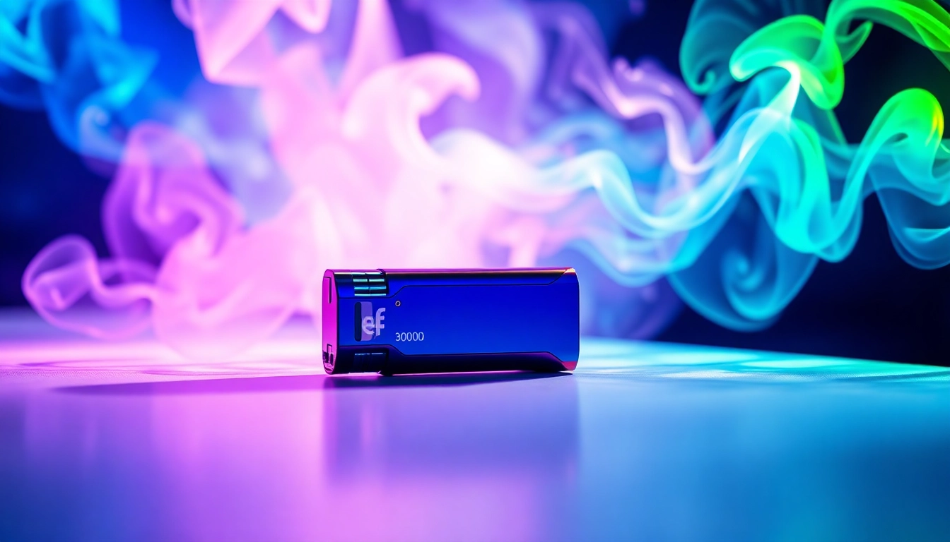 Showcase of Elf Bar 30000 with colorful smoke for a visually appealing product display.