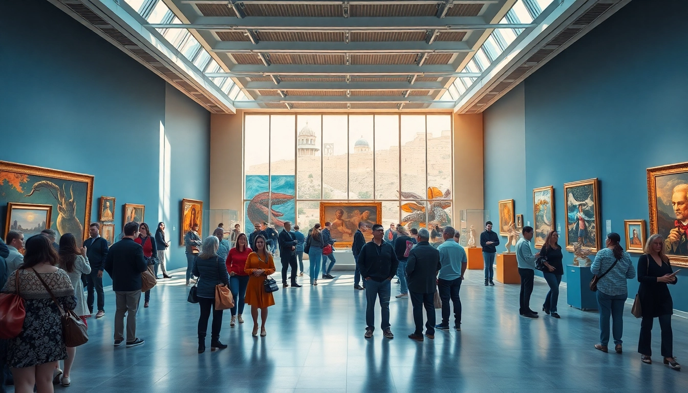 Visitors exploring unique artwork at the Jerusalem Art Museum, highlighting cultural heritage.