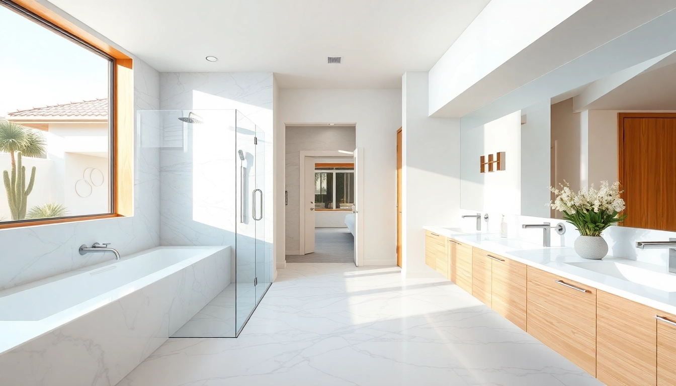 Transform your space with expert Bathroom remodeling Palm Springs, showcasing modern fixtures and elegant design.