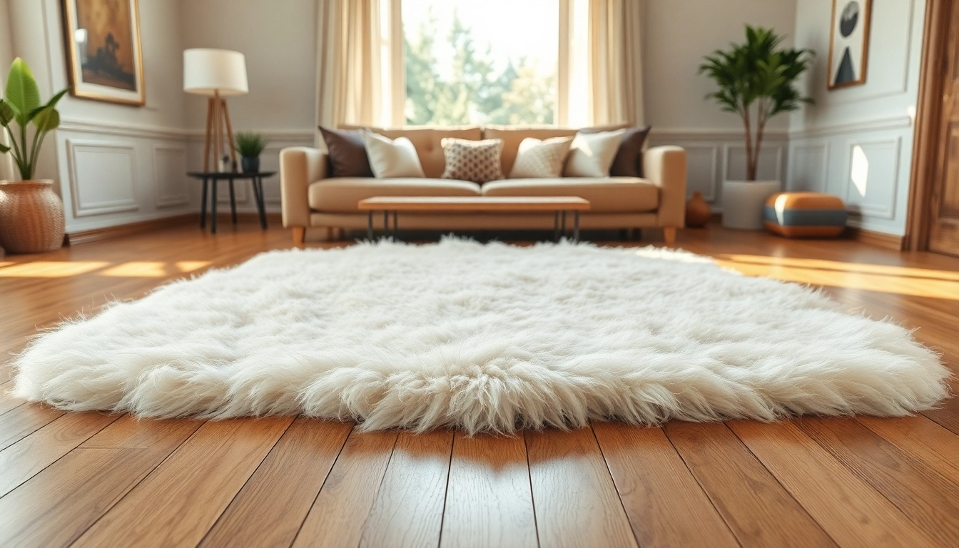 Transform your space with a large sheepskin rug, elevating comfort and style in any room.