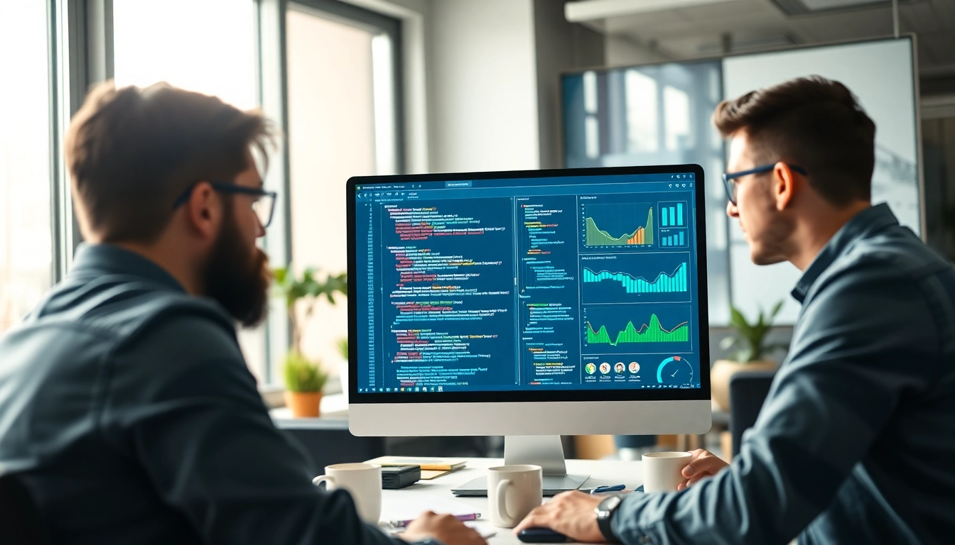 Developers utilizing the screenshot api in a modern workspace with vibrant analytics.