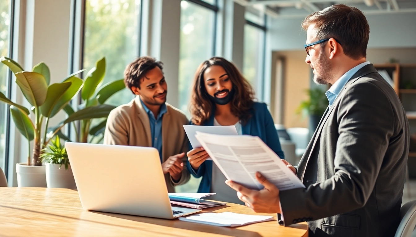 Engage with a professional discussing Minnesota insurance in a modern office atmosphere.