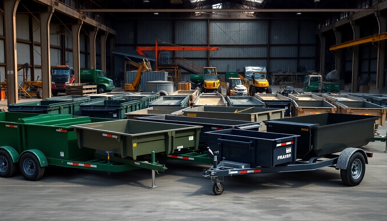 Explore a range of dumpster trailers for sale featuring robust designs and construction settings.