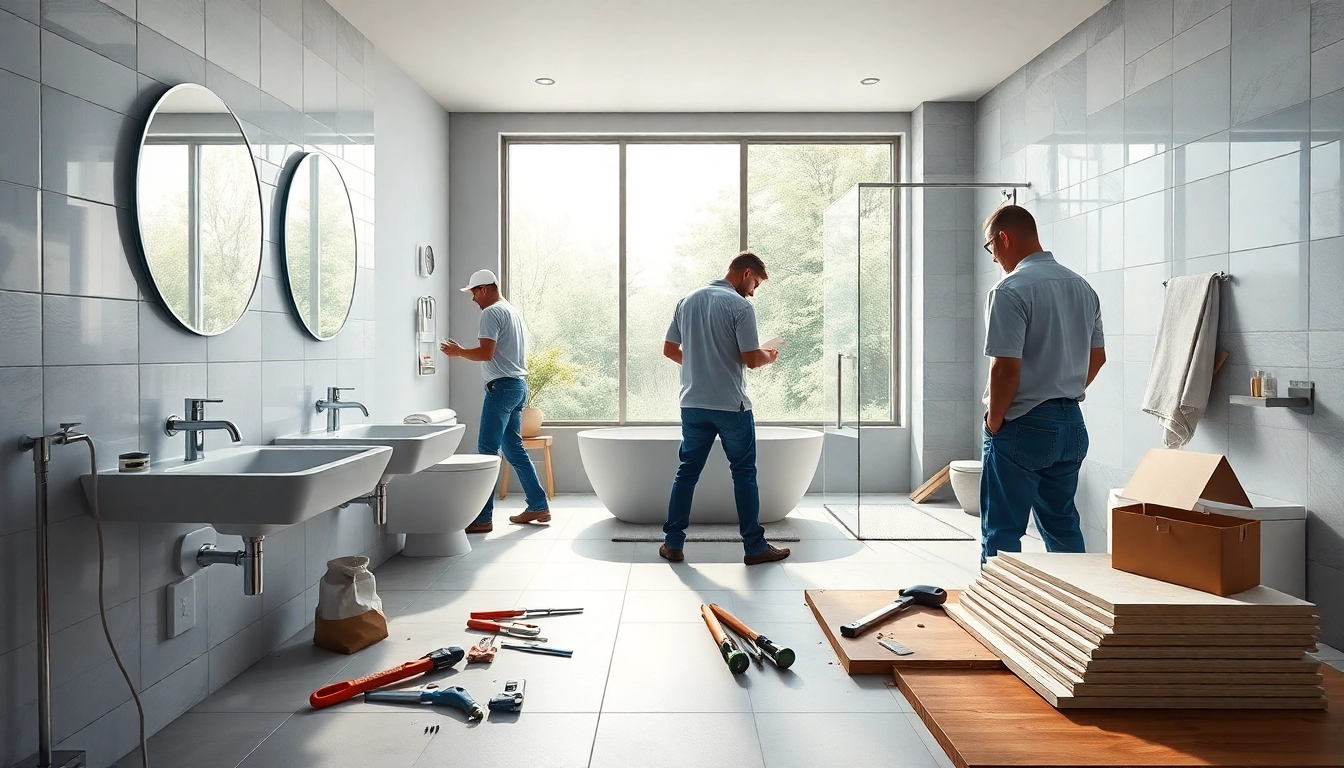 Stylish bathroom install bristol featuring skilled tradespeople and modern design elements.