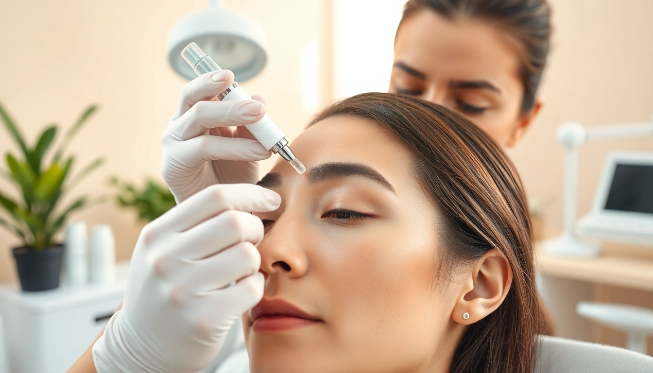 Administering Wrinkle Treatments with a skilled dermatologist in a calming clinic.