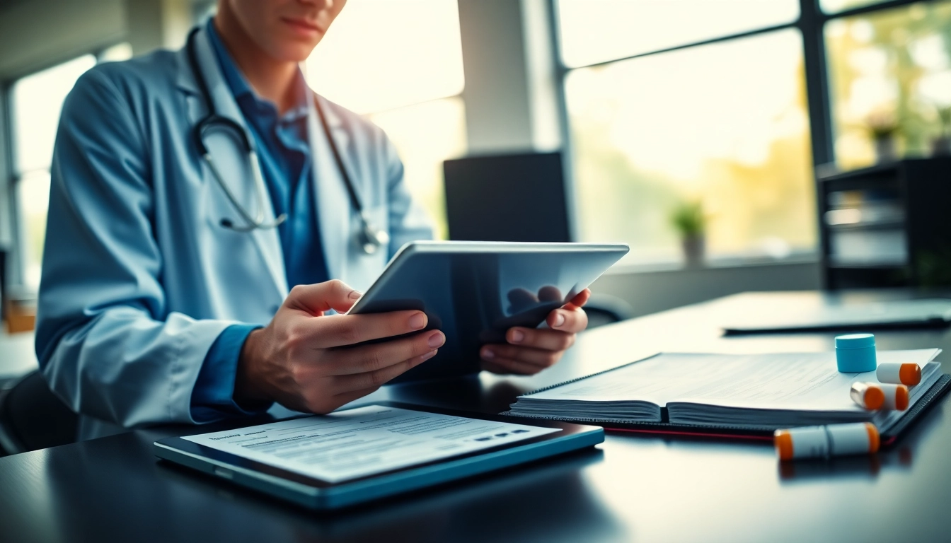 Compare eprescribing vs traditional prescribing in a modern healthcare setting with a clinician using digital tools.