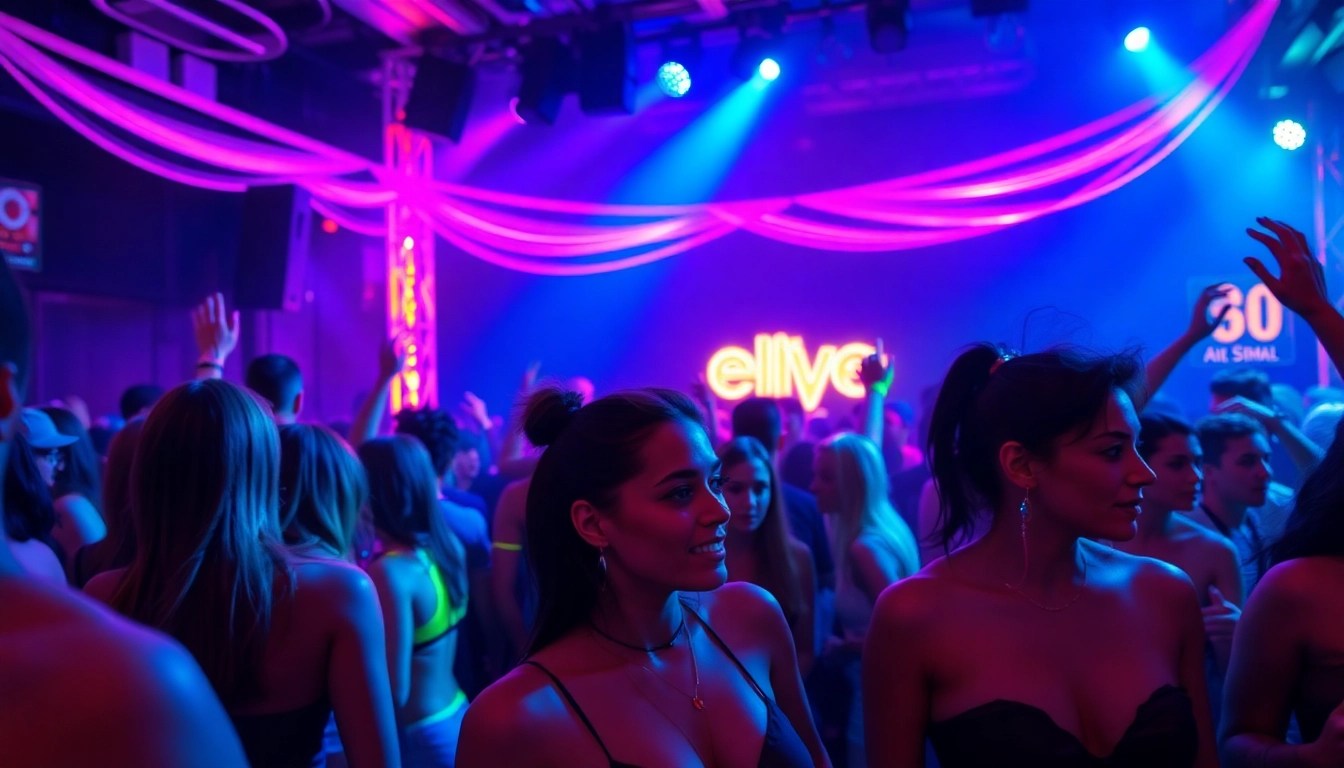 Dancers enjoying the vibrant Miami rave under bright neon lights, capturing the energetic atmosphere.