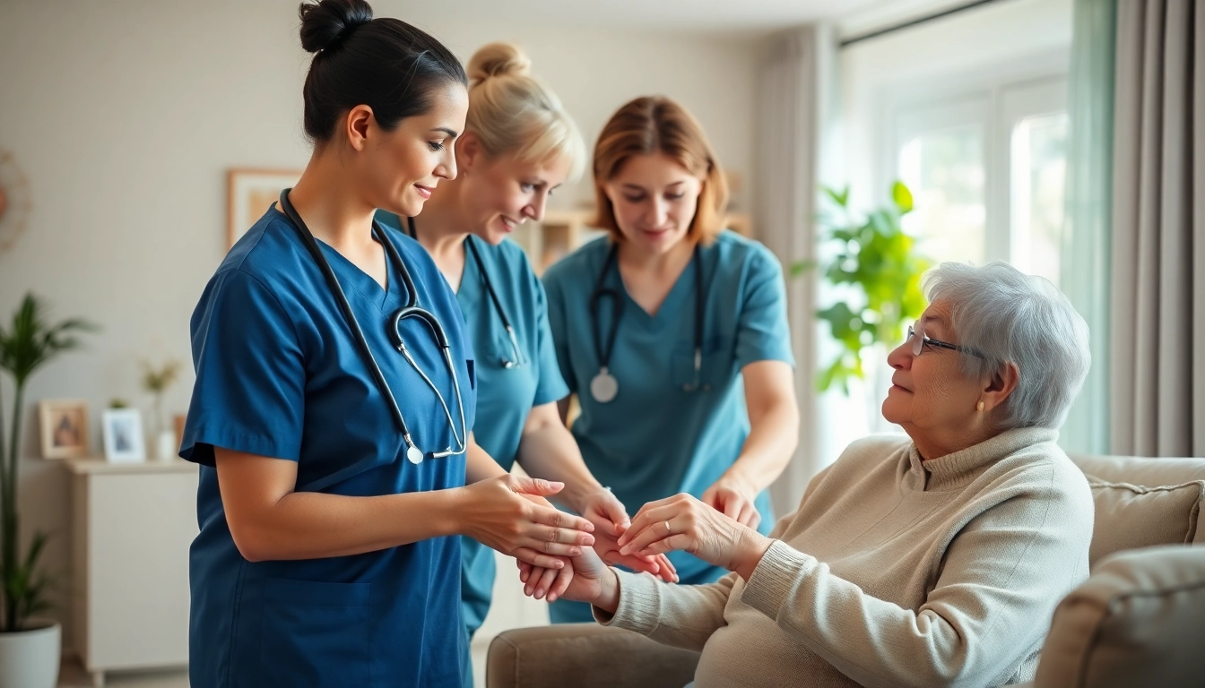 Engaging scene of senior care austin tx showcasing caregivers providing compassionate support.